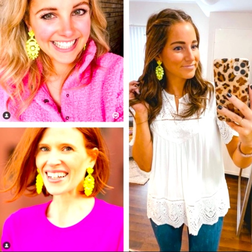 Stella & Dot | *ULTRARARES* Citron Yellow Heck Yes!!!\😄/Statement Earrings - Picture 15 of 16